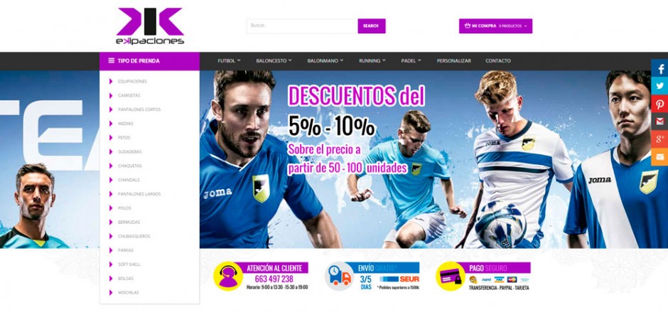 seta Pulido tubo Ekipaciones y ropa deportiva - Tienda online